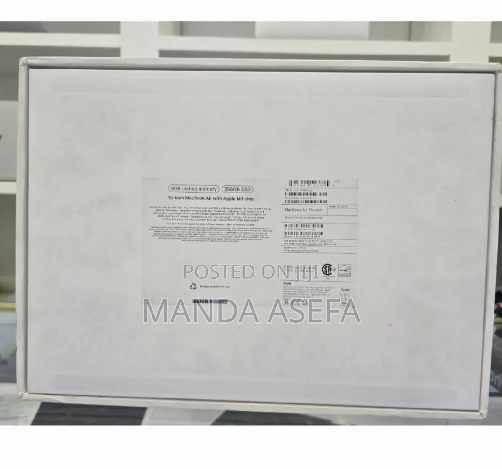 New Laptop Apple MacBook Air 8GB Apple M3 SSD 256GB