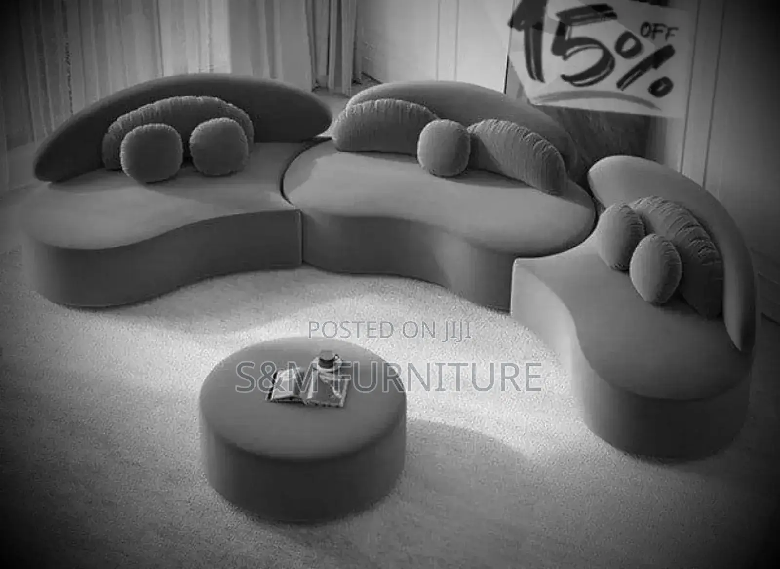 Elegant Oval Sofa Set