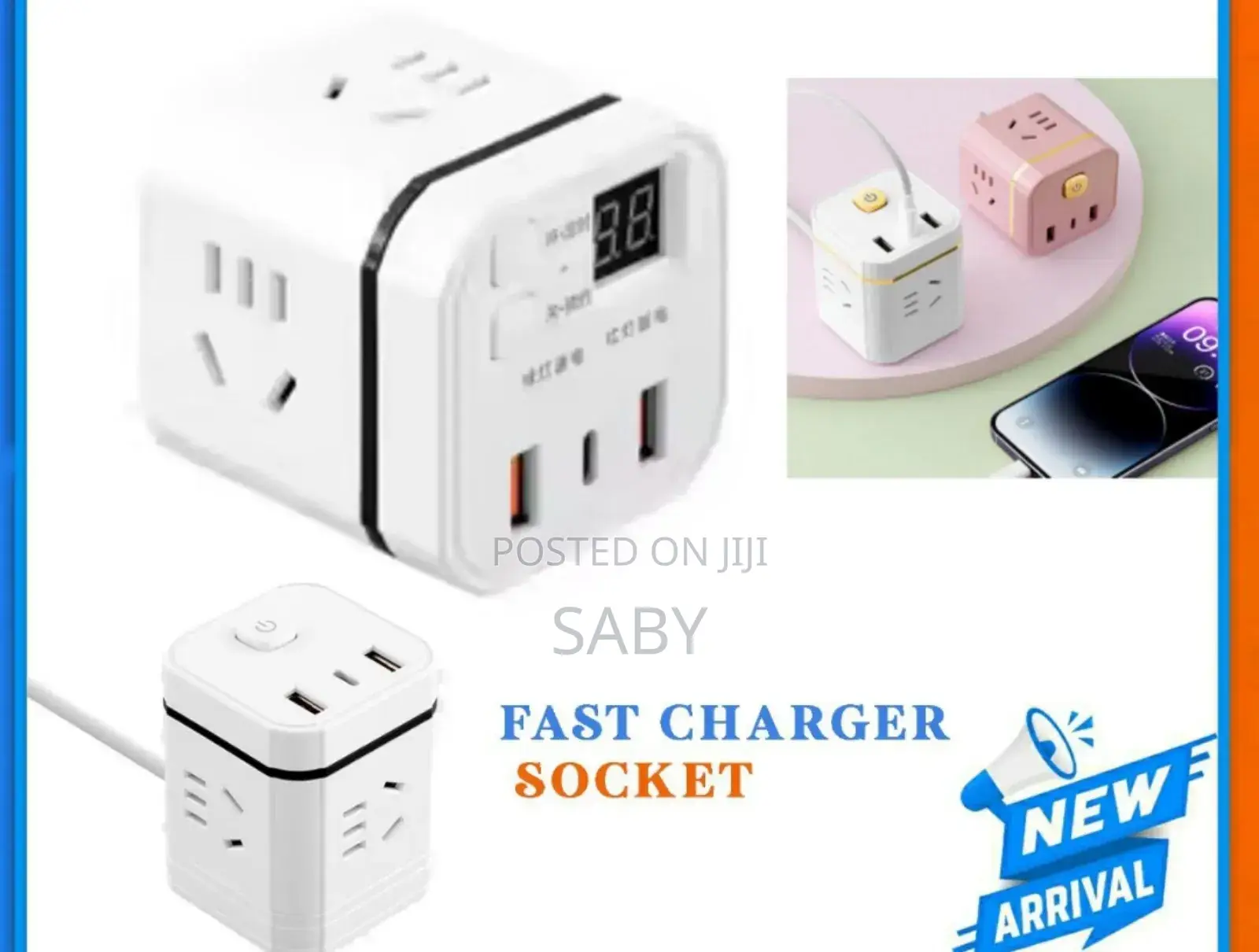 Multifunctional Rubic Cube Fast Charger Socket