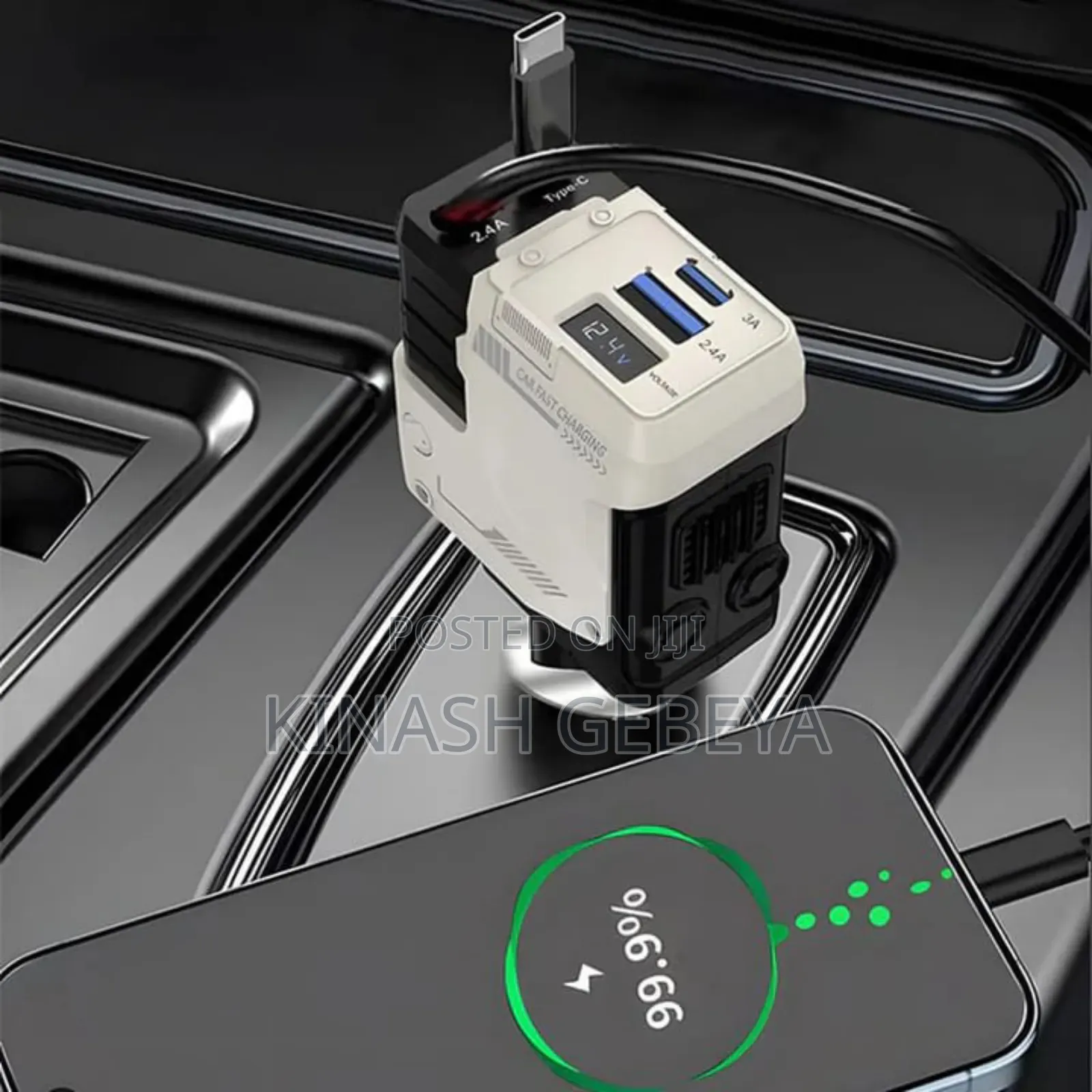 4in1 Car Fast Charger(የመኪና የስልክ ቻርጀር)