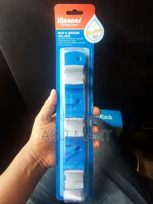 Mop and Broom Holder የመጥረጊያ እና መወልወያ መስቀያ 3 Holder 2 Hooks