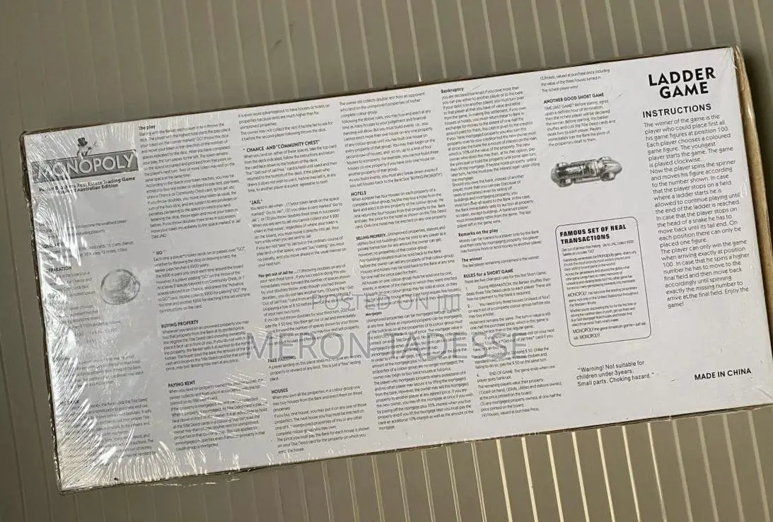 Monopoly / Snake Ladder 2 in 1 Board Game