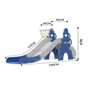 3-in-1 Foldable Slide:
Climbing + Slide + Basketball