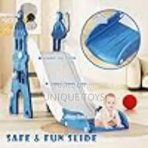 3-in-1 Foldable Slide:
Climbing + Slide + Basketball