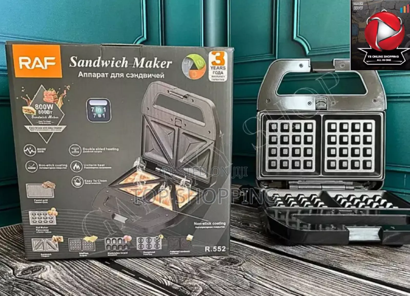 Raf Sandwich Maker 7 in 1 800 Watts