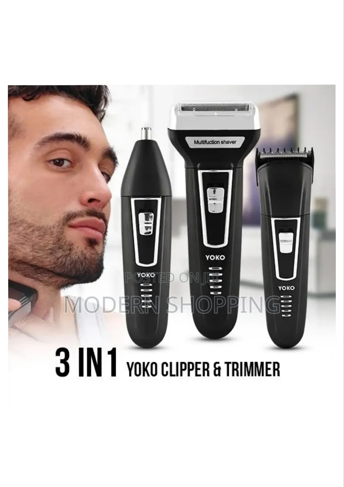YOKO 3 In1 Rechargeable Hair Clipper With Shavernose Trimmer