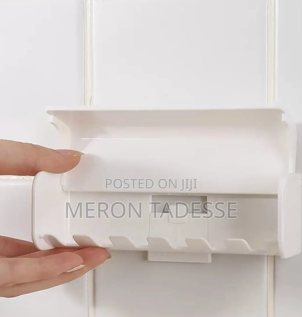 Tooth Brush Holder ተለጣፊ የጥርስ ቡርሽ ማስቀመጫ 6 ጥርስ ቡርሽ ይይዛል