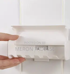 Photo - Tooth Brush Holder ተለጣፊ የጥርስ ቡርሽ ማስቀመጫ 6 ጥርስ ቡርሽ ይይዛል