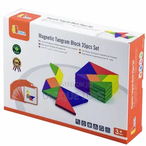 Magnetic Wooden Tangram Blocks Set - 35 Count