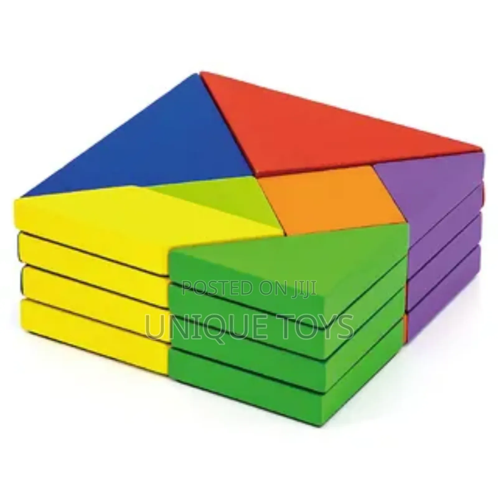 Magnetic Wooden Tangram Blocks Set - 35 Count