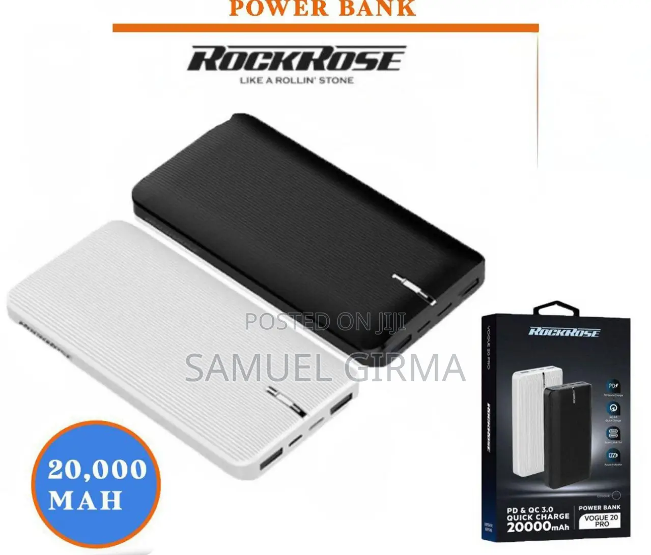 Rock Rose Power Bank 20,000mah