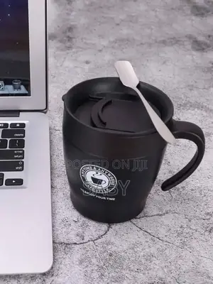 Stainless Still Coffee Mug With Spoon
