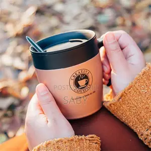 Stainless Still Coffee Mug With Spoon
