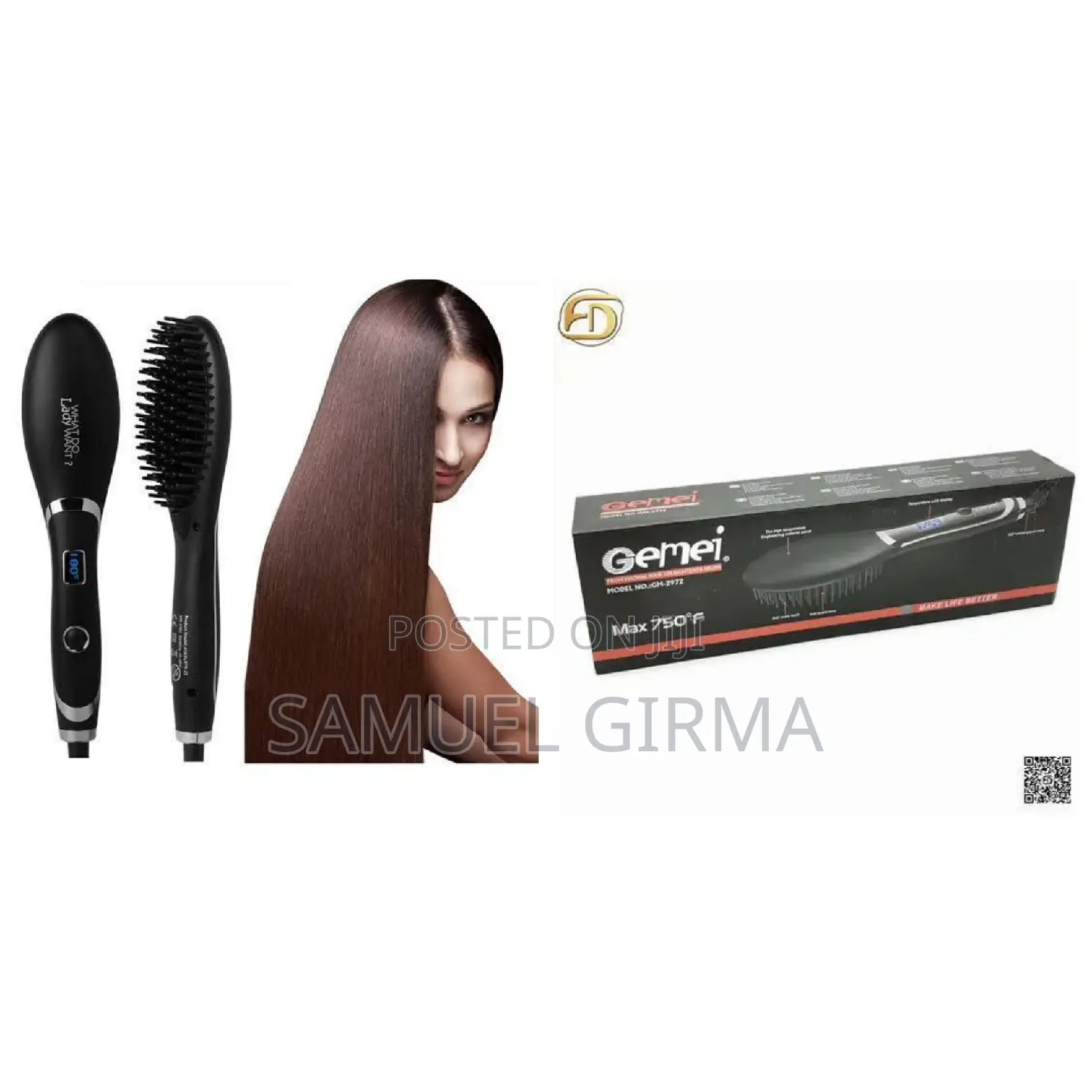 Pro Gemei Professional Hair Straightner Brush