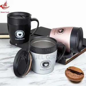 Stainless Still Coffee Mug With Spoon