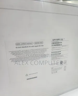 New Laptop Apple MacBook Air 2024 M3 15-Inch 8GB Apple M3 SSD 256GB