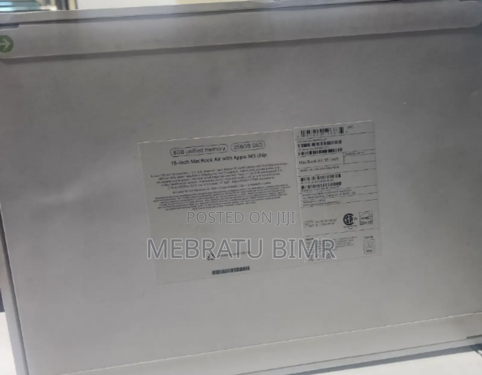 New Laptop Apple MacBook Air 2024 M3 15-Inch 8GB Apple M3 SSD 256GB