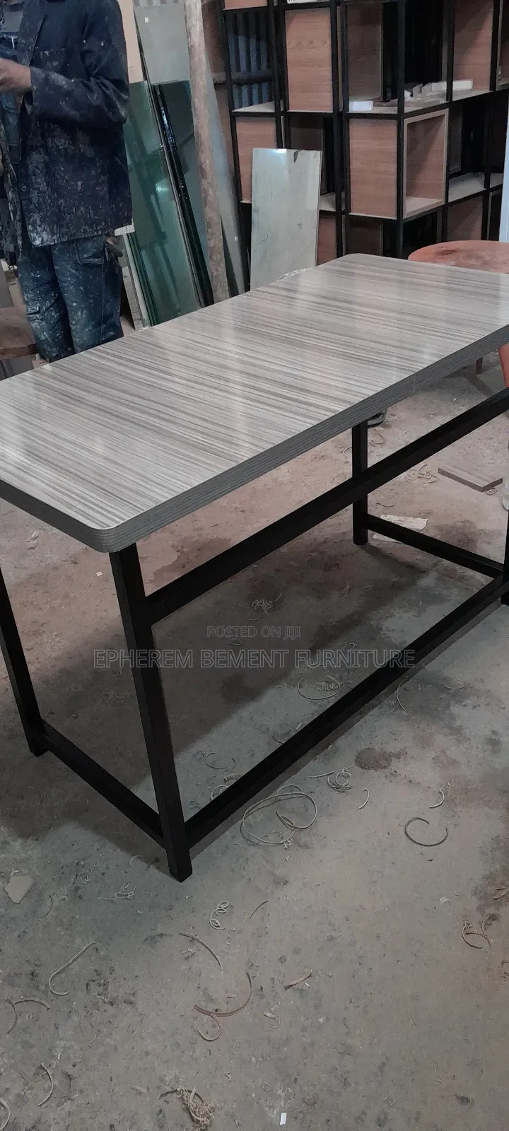 Metal Study Table With Lamented MDF Top