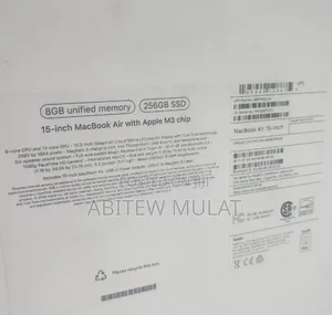 New Laptop Apple MacBook Air 2024 M3 15-Inch 8GB Apple M3 SSD 256GB