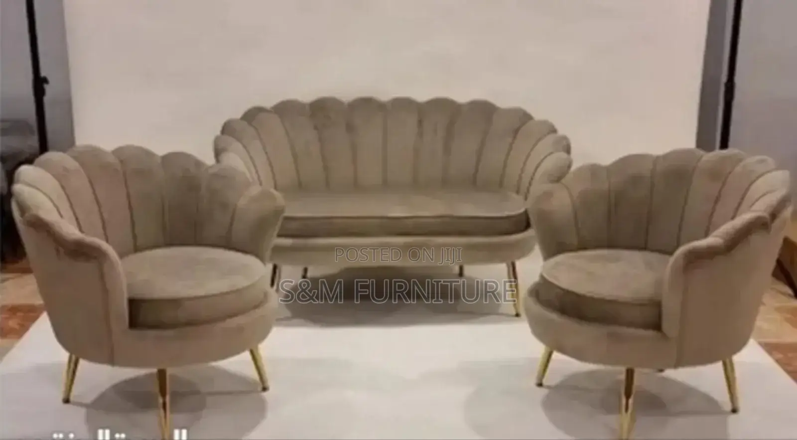 Classy Sofa Set With Aluminium Legs