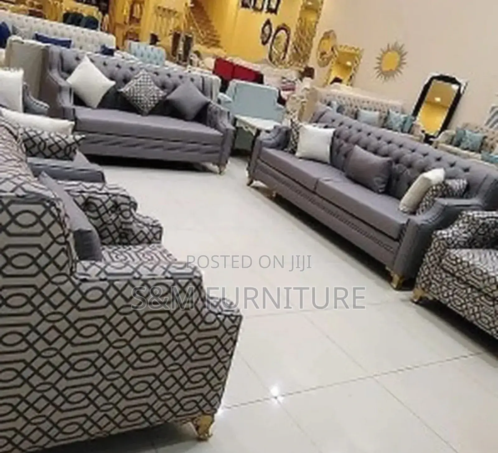 8 Seater Sofa Set With Aluminium Legs.