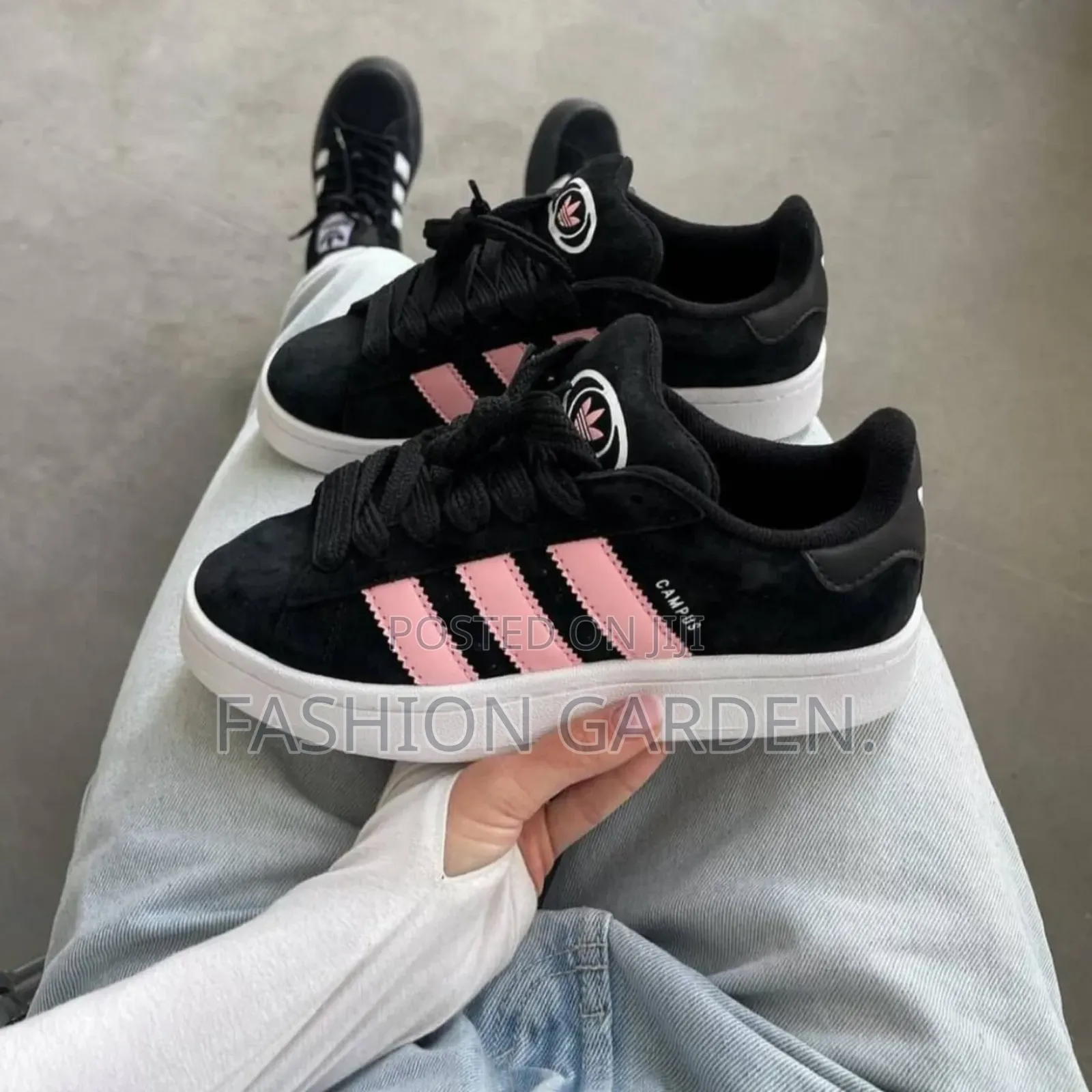 Adidas Campua00s Black Pink Sneaker Shoes for Ladies