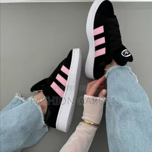 Adidas Campua00s Black Pink Sneaker Shoes for Ladies