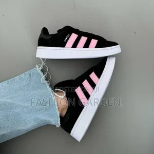 Adidas Campua00s Black Pink Sneaker Shoes for Ladies