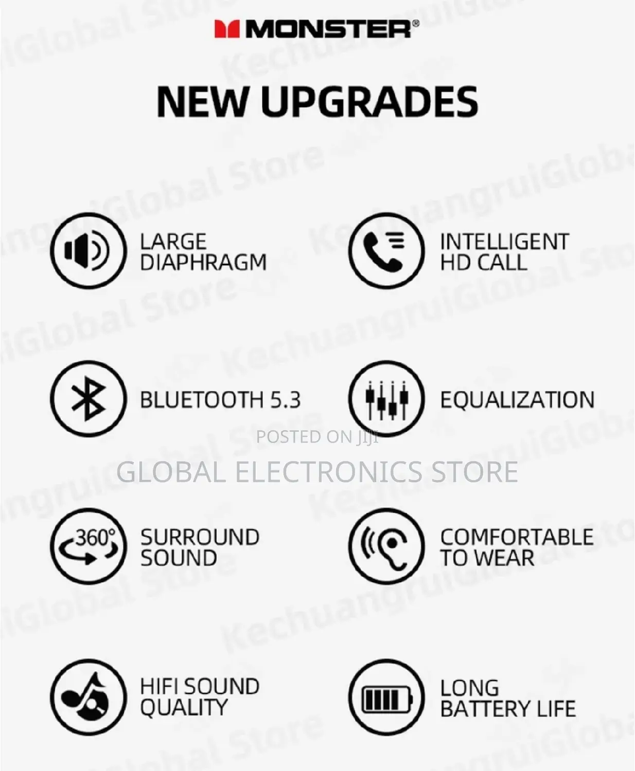 Monster Airmars Wireless Earbud, V5.3 Noise Cancelleing