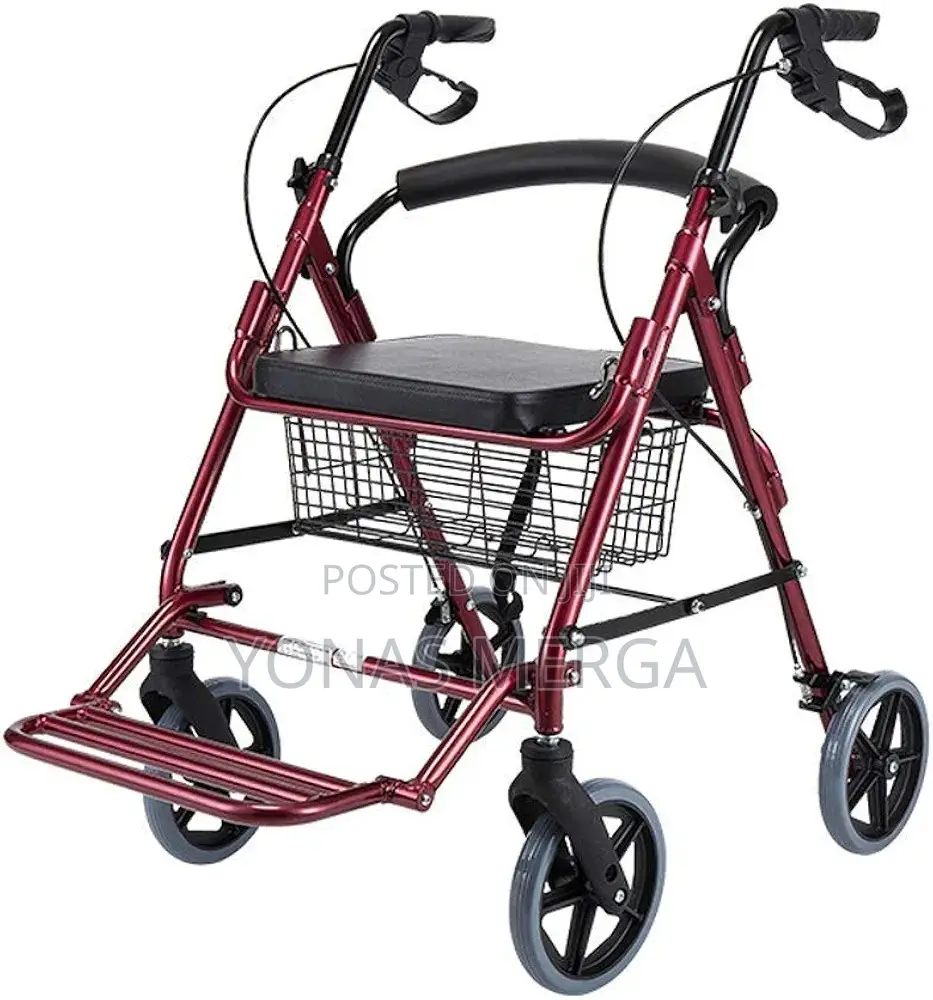 4 Wheel Walker Rollator With Fold Up Removable Back Support
