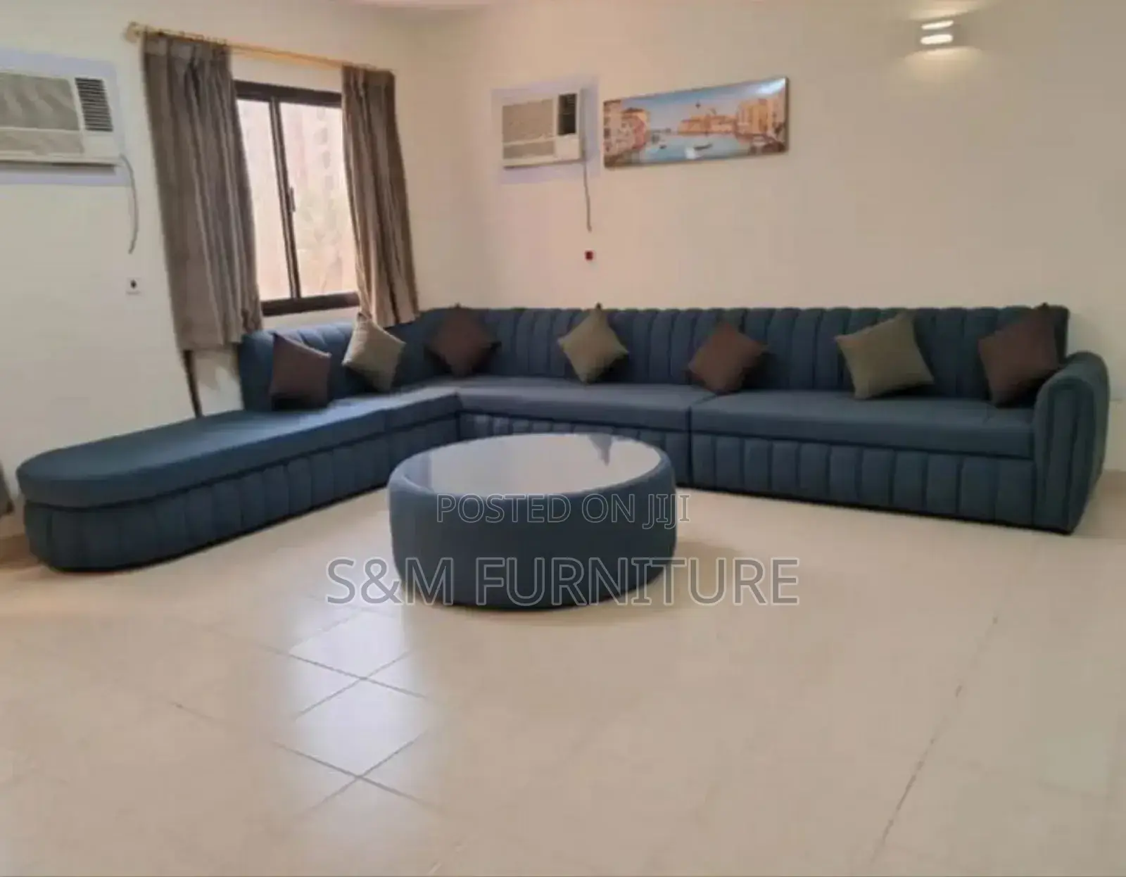 Elegant L Shape Sofa With Circular Table
