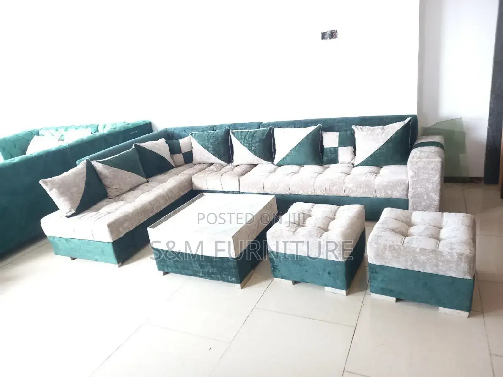 Stylish L Shape Sofa Sets With Table and Two Boxes