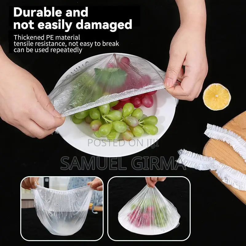 100 Pieces Disposable Food Cover, Plastic Wrap,