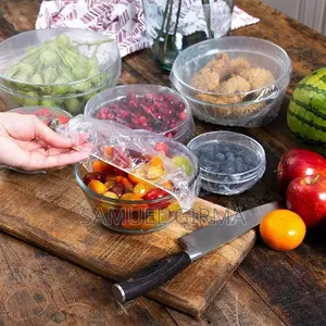 100 Pieces Disposable Food Cover, Plastic Wrap,