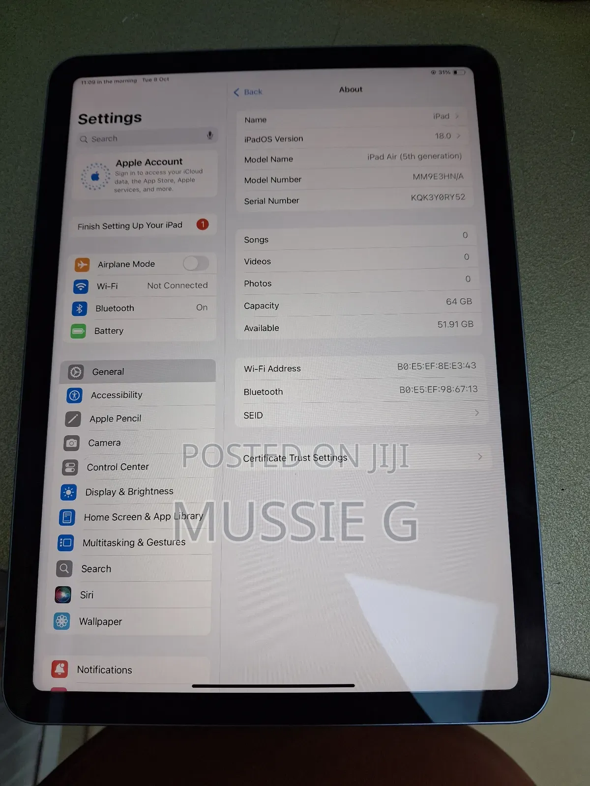 Apple iPad Air 64 GB Blue