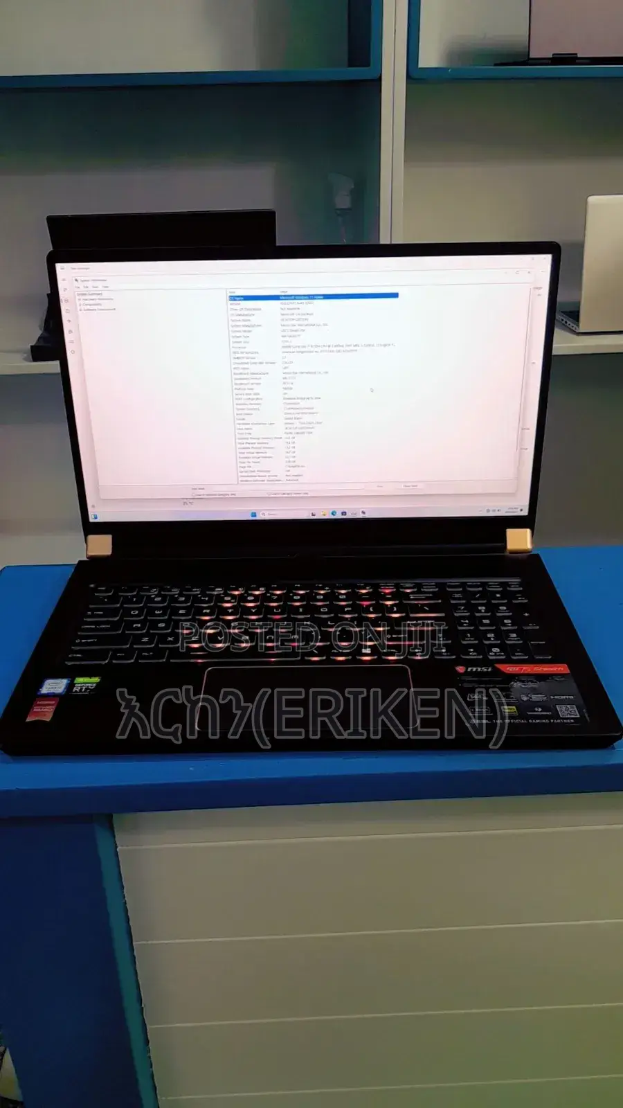 New Laptop MSI Stealth GS77 16GB Intel Core I7 SSD 1T