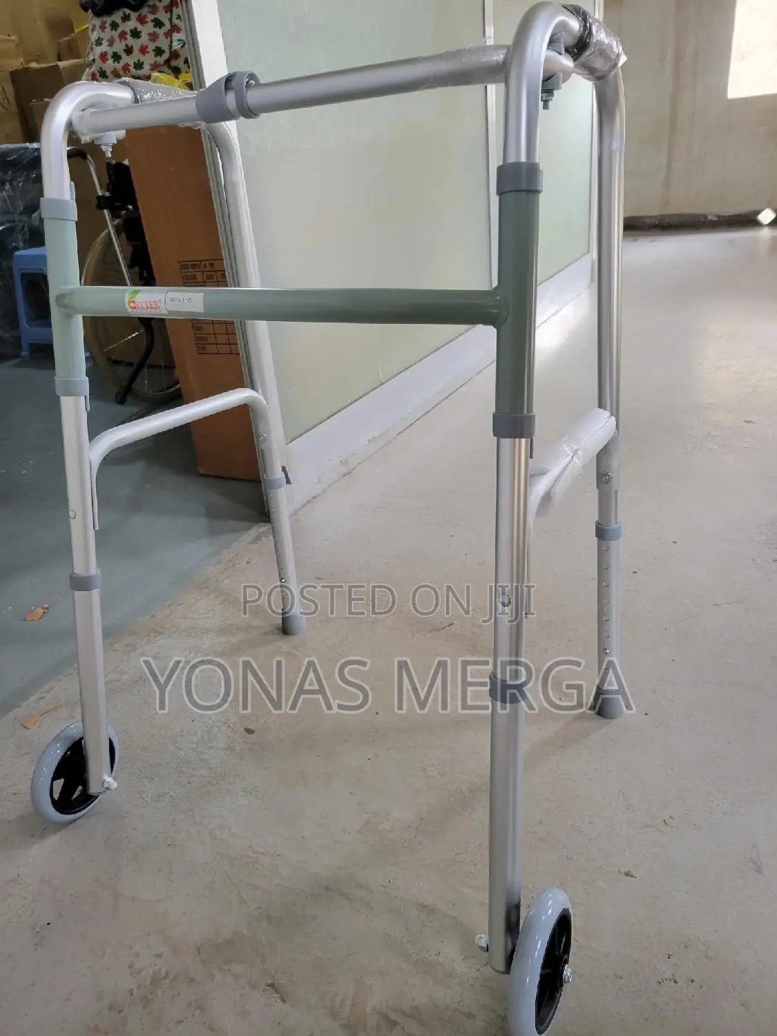 Medacure Adult 2 Button Folding Walker With 5""Wheels -Waker