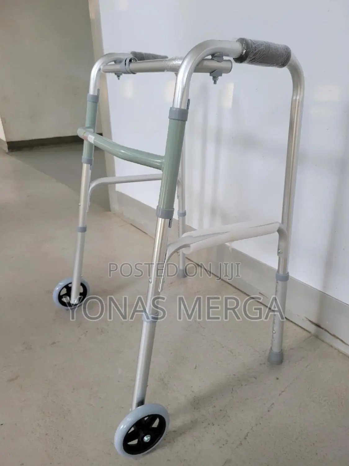 UNLICON- 2-Button Walker With Wheels, Folding Rolling Walker