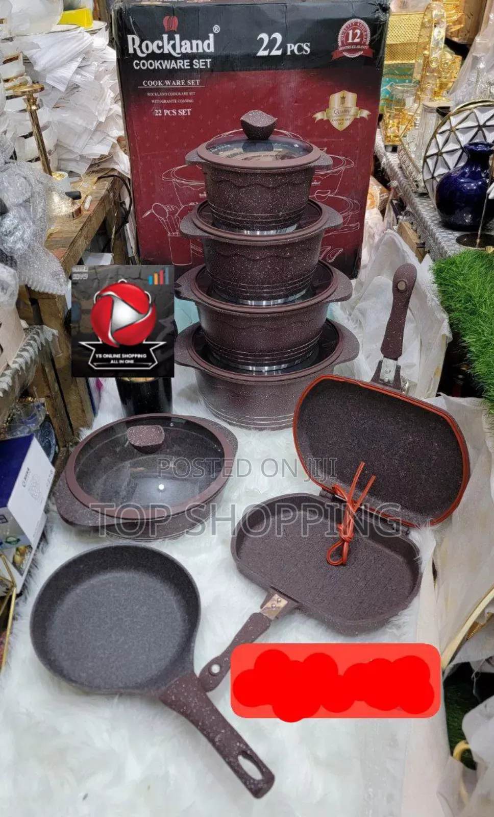 Rockland Coated Granite Casserole Cookware Set 7 in 1 Set