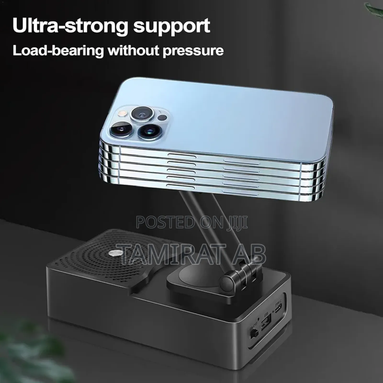 Foldable Smartphone Desktop Stand With Built-in Speaker