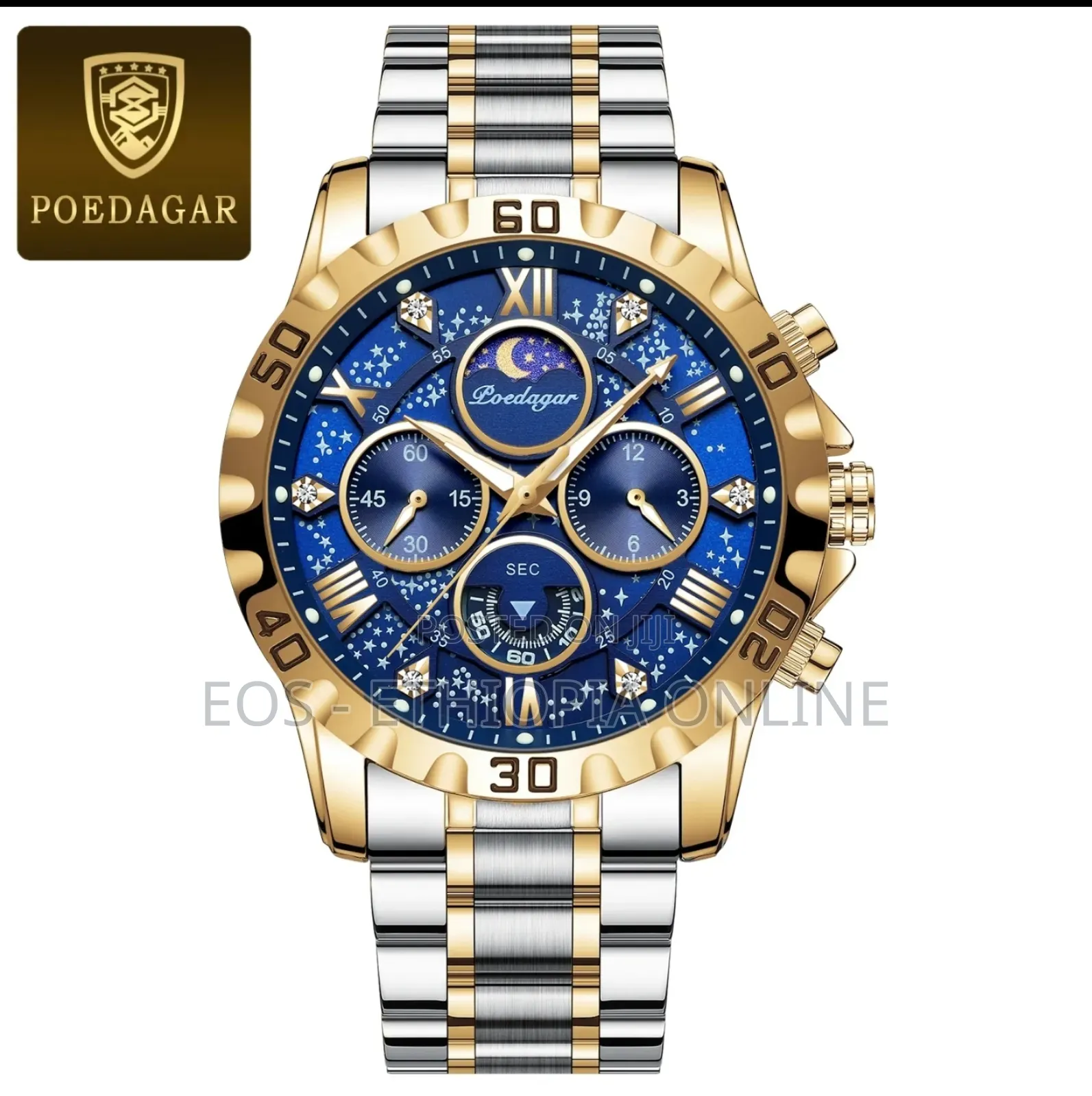 POEDAGAR Luxury Stainless Steel Wristwatches [Preorder]