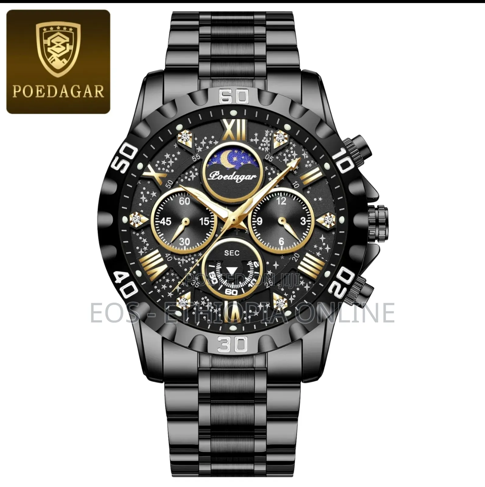 POEDAGAR Luxury Stainless Steel Wristwatches [Preorder]