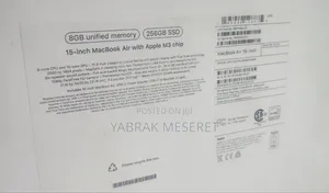 New Laptop Apple MacBook Air 2024 M3 15-Inch 8GB Apple M3 SSD 256GB