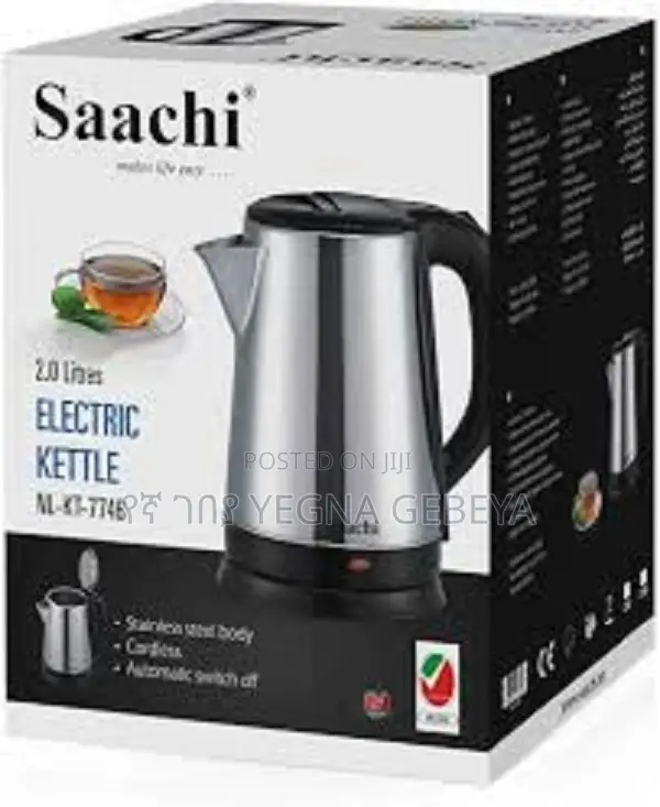 Saachi 2.0L Electric Kettle NL-KT-7746-BK With Automatic Shu