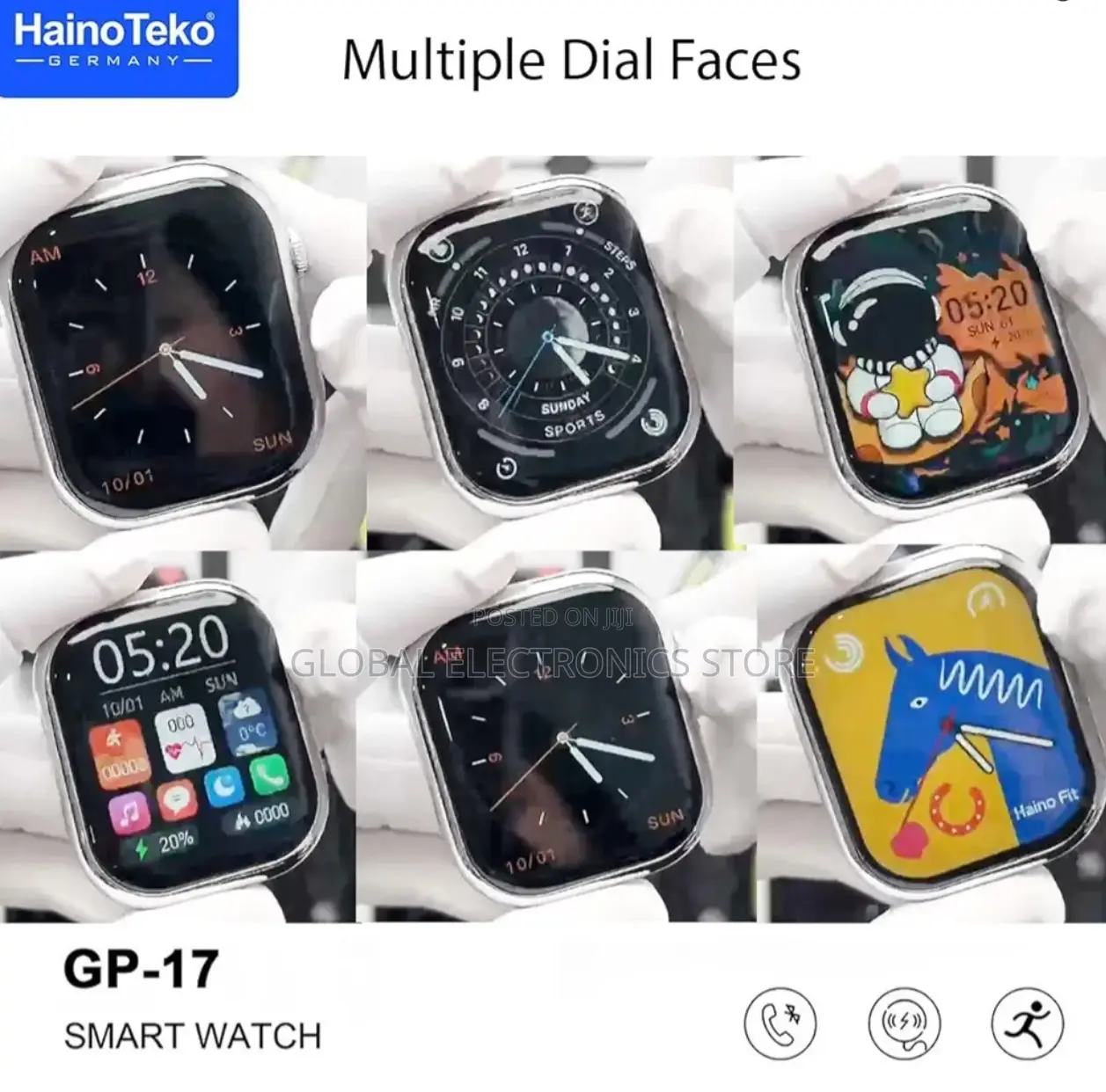 Hainoteko Germany GP-17 Smart Watch With Sunglass and Airpod