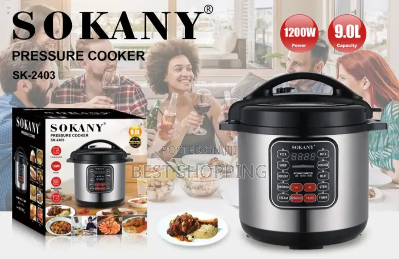 Sokany 9 Liter Electric Pressure Cooker