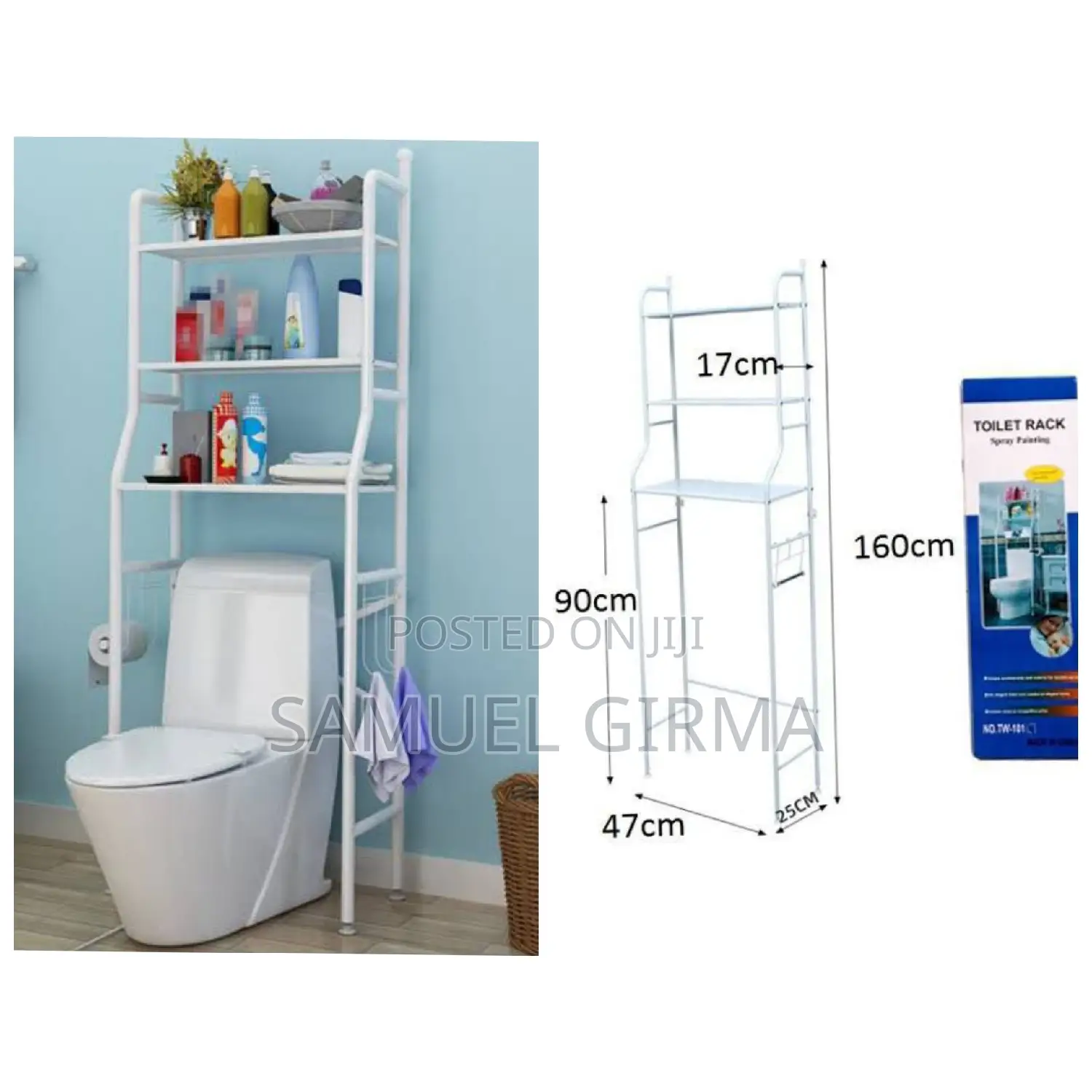 Over Toilet WC Rack ትልቁ Size ሙሉ በሙሉ ብረት
