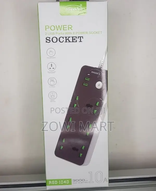 Ruggas Power 2 USB Port With 6 Power Socket
