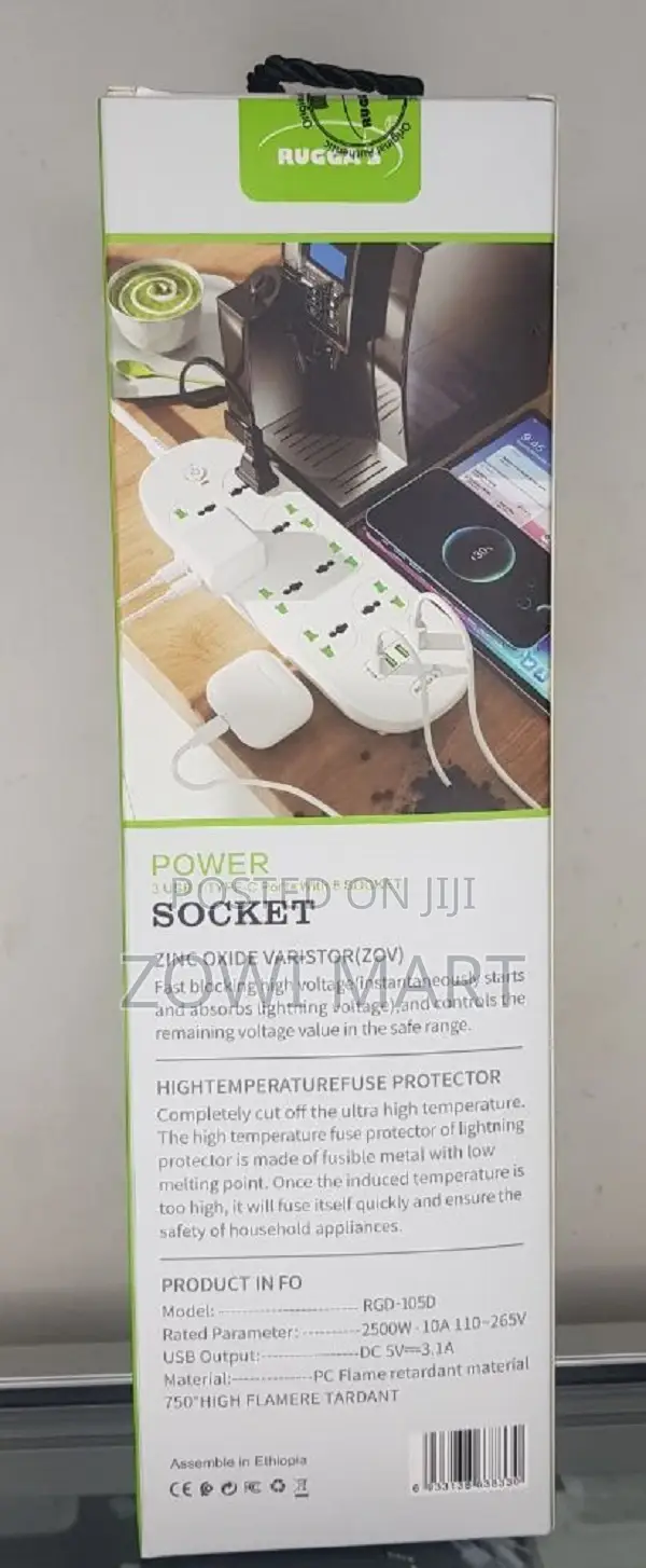 Ruggas Power 3 USB 1 Type C Port With 8 Power Socket