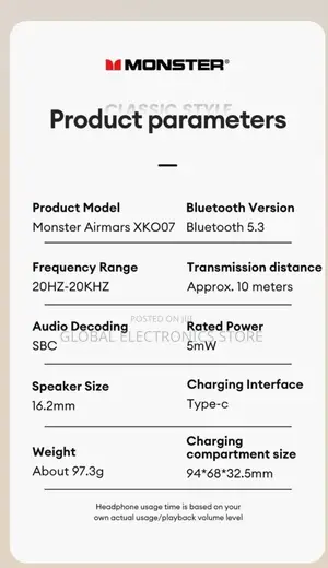 MONSTER Open Ear Air Conduction Headphones (New Technology )